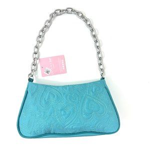 SKINNYDIP London Gianna Small Shoulder Hobo Bag - TURQUOISE HEARTS